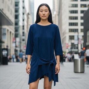 MAGLIA 70s Suede Asymmetrical Shirt or Dress Royal Blue